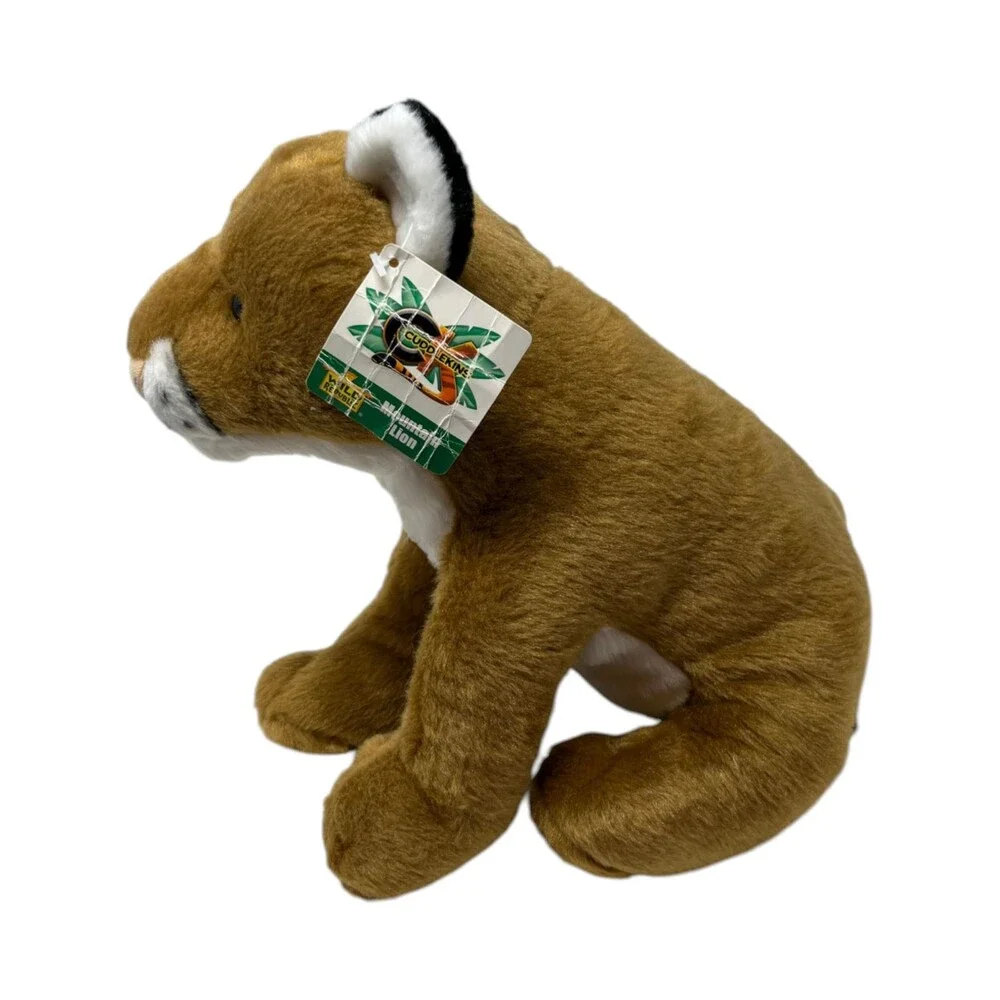 Wild Republic Plush Mountain Lion Size 12 in Tan White Cuddlekins 11515